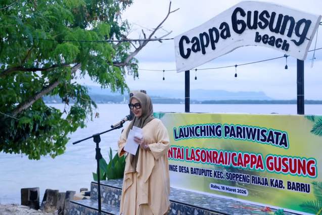 Lasonrai Beach Cappa Gusung Resmi Beroperasi Kembali, Bupati Barru Gunting Pita Peresmian