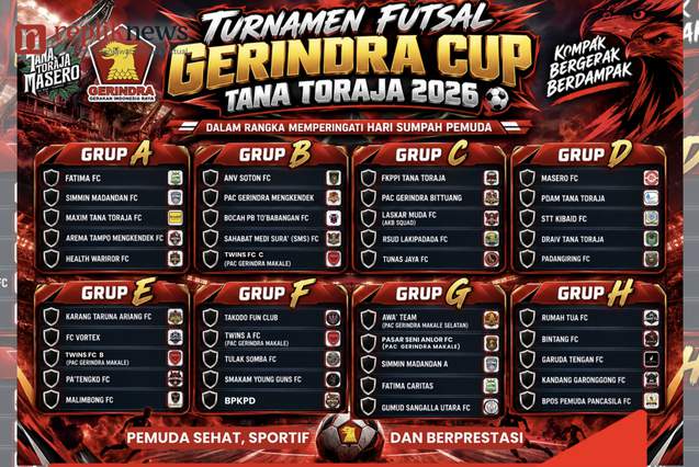 Turnamen Futsal Gerindra Cup Tator 2026 Siap Digelar, 40 Tim Siap Adu Taktik jadi Juara