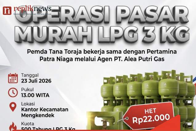 Catat! 22 Juli Ada Pasar Murah LPG 3Kg di Mengkendek, Tersedia Ratusan Tabung