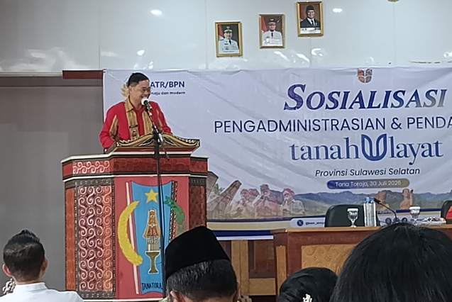 Wabup Erianto Hadiri Sosialisasi Pengadministrasian dan Pendaftaran Tanah Ulayat di Tana Toraja 