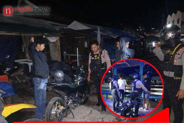 Polisi Tertibkan Knalpot Brong-Antisipasi Tawuran Saat Patroli Malam di Tana Toraja